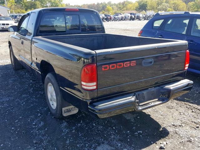 1B7GL22X4WS652418 - 1998 DODGE DAKOTA BLACK photo 3