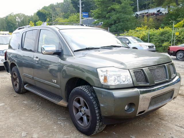 5N1AA08A25N712384 - 2005 NISSAN ARMADA SE GREEN photo 1