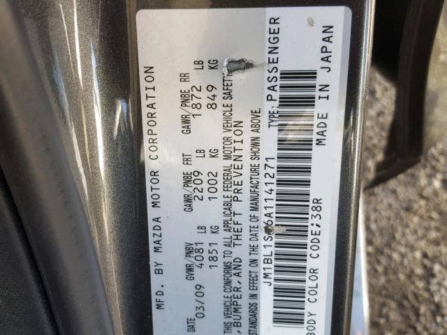 JM1BL1S66A1141271 - 2010 MAZDA 3 S GRAY photo 10