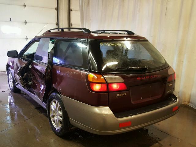 4S3BH675X17674333 - 2001 SUBARU LEGACY OUT MAROON photo 3