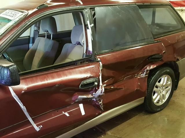 4S3BH675X17674333 - 2001 SUBARU LEGACY OUT MAROON photo 9