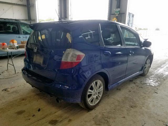 JHMGE88419S041825 - 2009 HONDA FIT SPORT BLUE photo 4