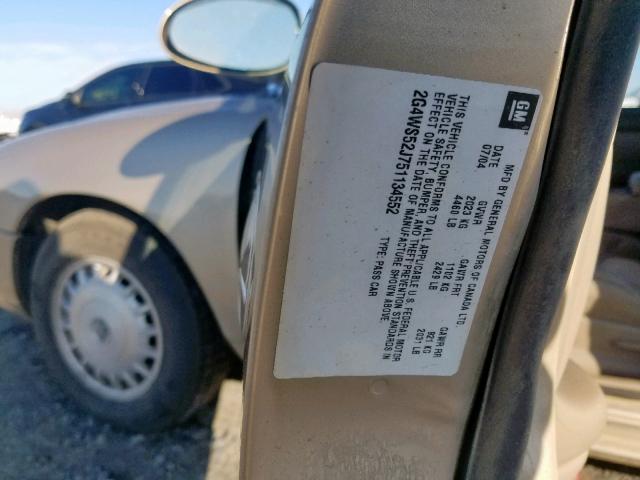 2G4WS52J751134552 - 2005 BUICK CENTURY CU BEIGE photo 10