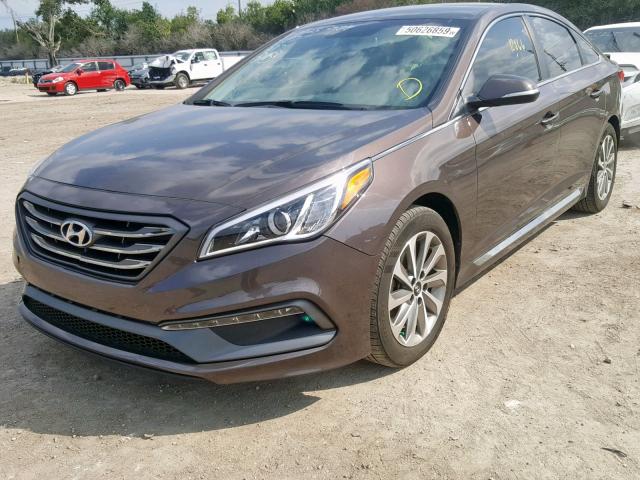 5NPE34AF9GH313861 - 2016 HYUNDAI SONATA SPO BROWN photo 2