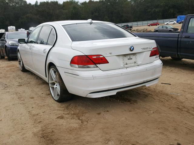 WBAHN83507DT73792 - 2007 BMW 750 WHITE photo 3