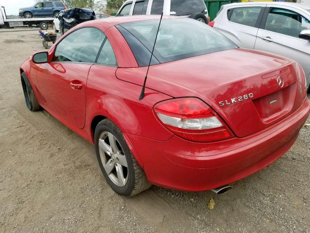 WDBWK54F86F106846 - 2006 MERCEDES-BENZ SLK 280 RED photo 3