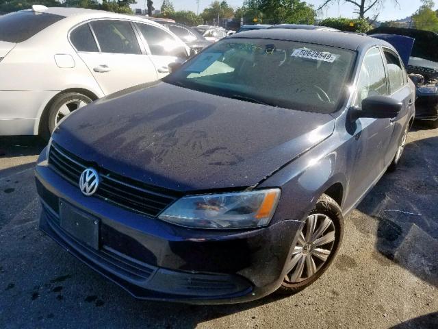 3VW2K7AJ3EM380519 - 2014 VOLKSWAGEN JETTA BASE ლურჯი ფოტო 2