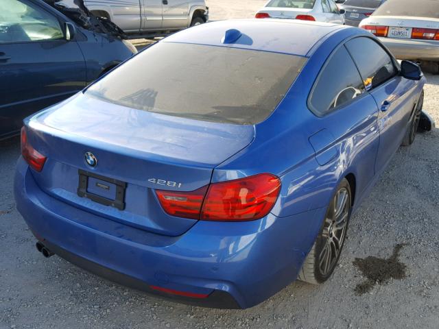 WBA3N7C50FK222983 - 2015 BMW 428 I BLUE photo 4