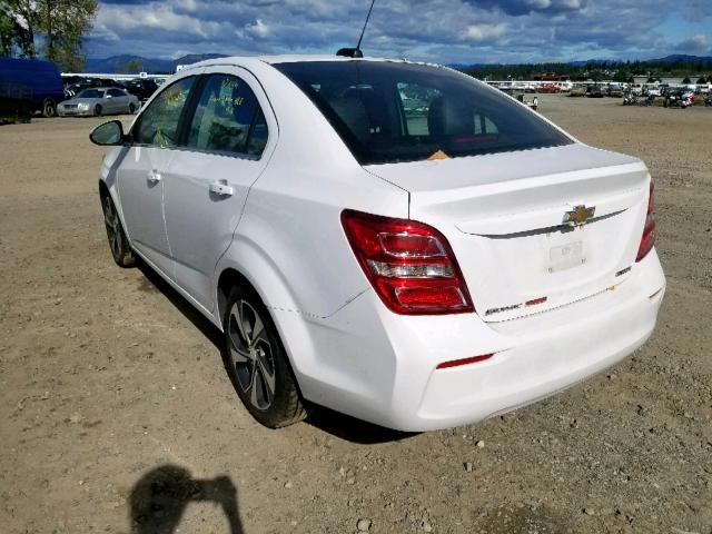 1G1JF5SB3J4107660 - 2018 CHEVROLET SONIC PREM WHITE photo 3