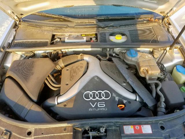 WAULD64B32N042603 - 2002 AUDI A6 2.7T QU GRAY photo 7