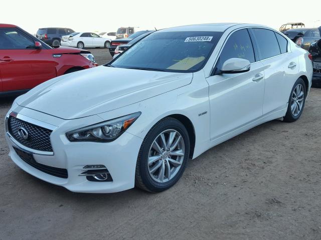 JN1AV7APXEM692314 - 2014 INFINITI Q50 HYBRID WHITE photo 2