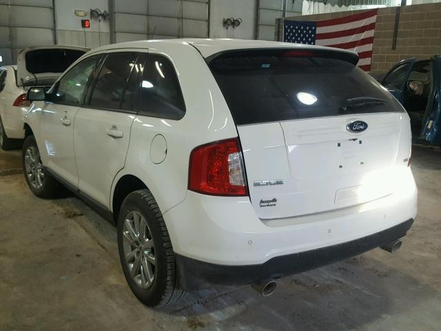 2FMDK3JCXDBB64006 - 2013 FORD EDGE SEL WHITE photo 3