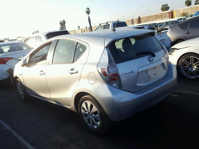 JTDKDTB3XE1085565 - 2014 TOYOTA PRIUS C SILVER photo 3