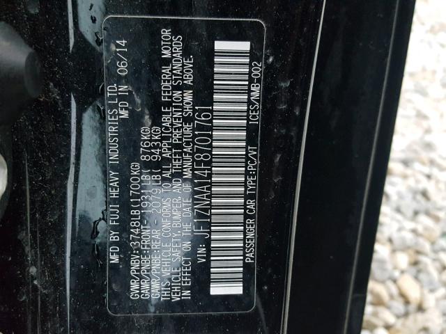 JF1ZNAA14F8701761 - 2015 TOYOTA SCION FR-S BLACK photo 10