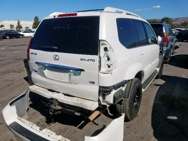 JTJBT20X740066170 - 2004 LEXUS GX 470 WHITE photo 4