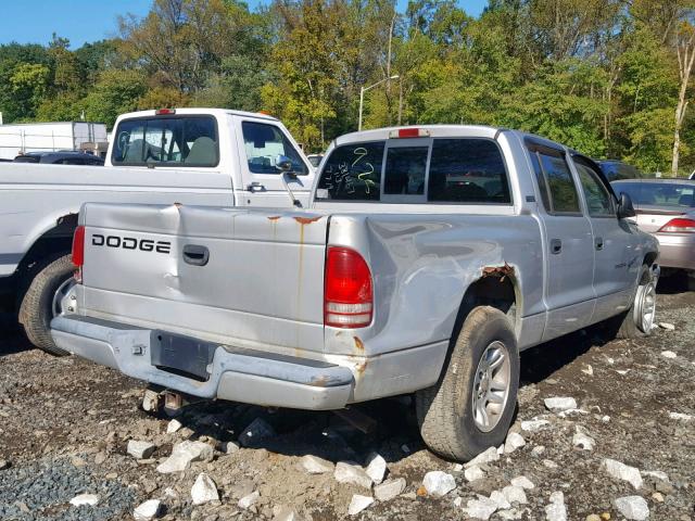 1B7GL2AXX1S120746 - 2001 DODGE DAKOTA QUA SILVER photo 4