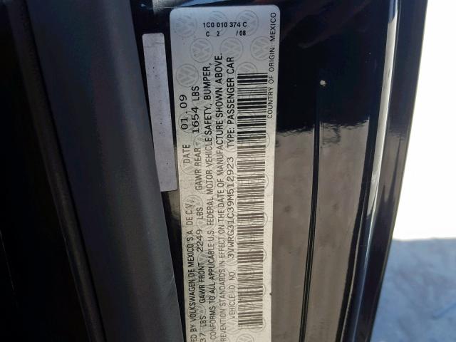 3VWRG31C39M512923 - 2009 VOLKSWAGEN NEW BEETLE შავი ფოტო 10