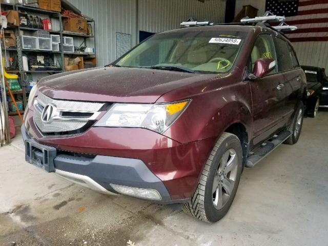 2HNYD28807H507607 - 2007 ACURA MDX SPORT BURGUNDY photo 2