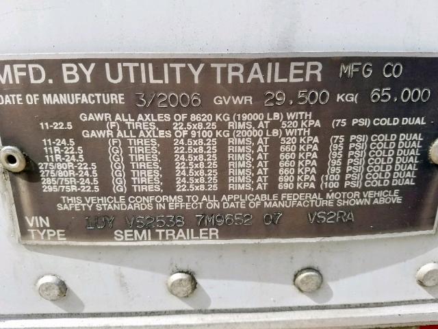 1UYVS25387M965207 - 2007 UTILITY UTILITY WHITE photo 10