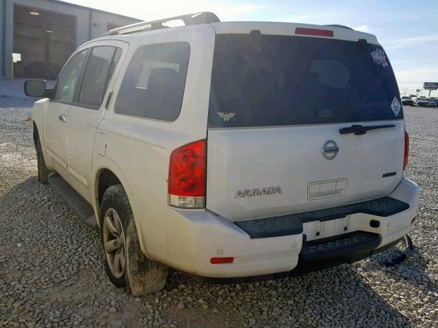 5N1BA0ND8CN616209 - 2012 NISSAN ARMADA SV WHITE photo 3