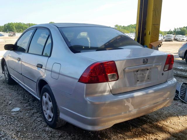 2HGES163X4H594607 - 2004 HONDA CIVIC DX V SILVER photo 3