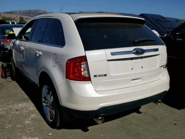 2FMDK4KC4EBA10994 - 2014 FORD EDGE LIMIT WHITE photo 3