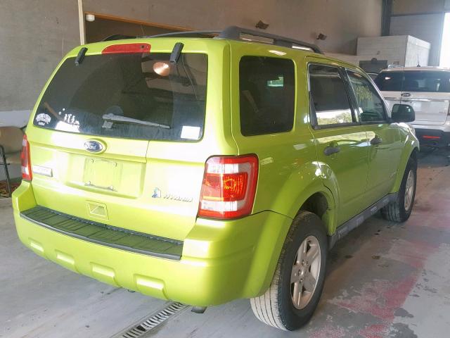 1FMCU5K34BKA53325 - 2011 FORD ESCAPE HYB GREEN photo 4