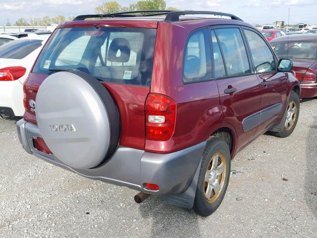 JTEGD20V840033887 - 2004 TOYOTA RAV4 RED photo 4