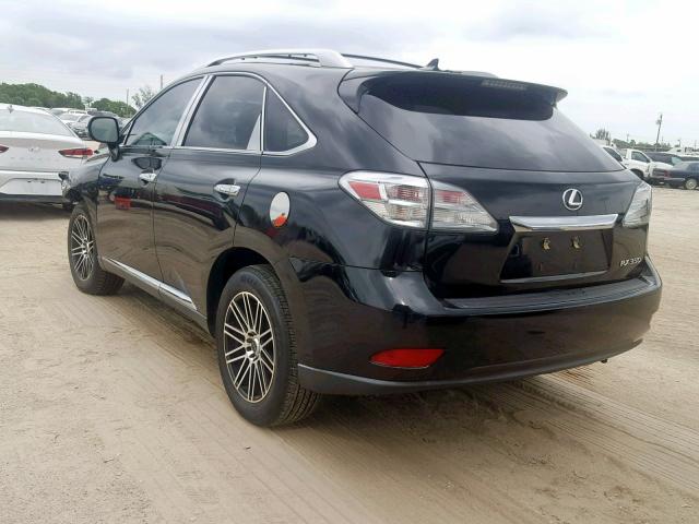 2T2ZK1BA5CC068250 - 2012 LEXUS RX 350 BLACK photo 3