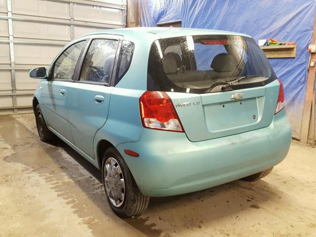 KL1TD62605B311744 - 2005 CHEVROLET AVEO BASE Dəniz mavisi foto 3