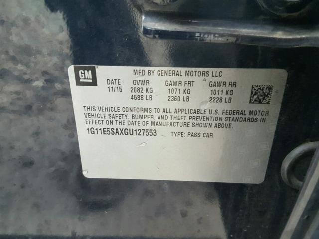 1G11E5SAXGU127553 - 2016 CHEVROLET MALIBU LIM 蓝色 照片 10