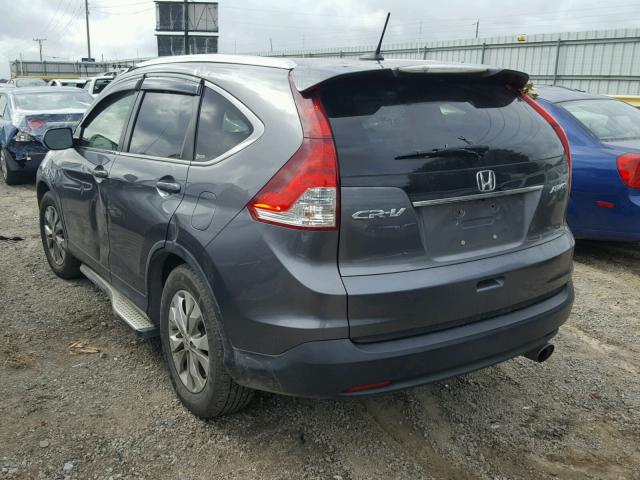 JHLRM4H79CC025733 - 2012 HONDA CR-V EXL GRAY photo 3