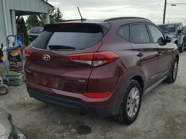 KM8J3CA42HU383924 - 2017 HYUNDAI TUCSON LIM BURGUNDY photo 4