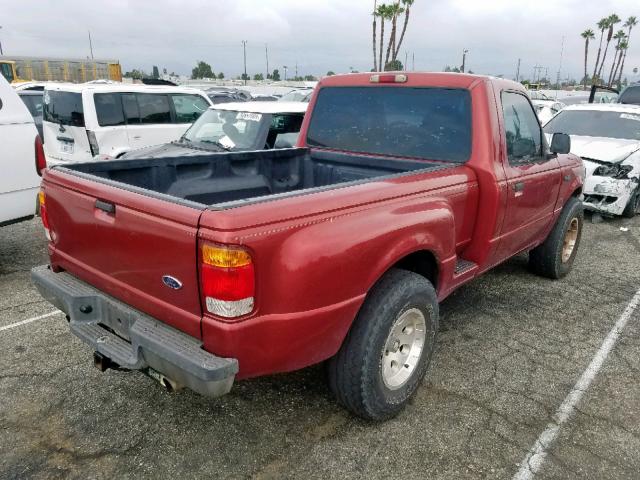 1FTYR10V7XPB87829 - 1999 FORD RANGER RED photo 4