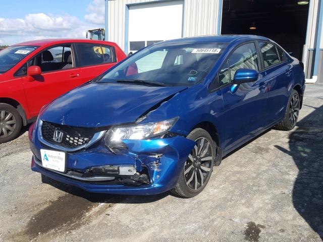 2HGFB2F95FH528354 - 2015 HONDA CIVIC EXL BLUE photo 2