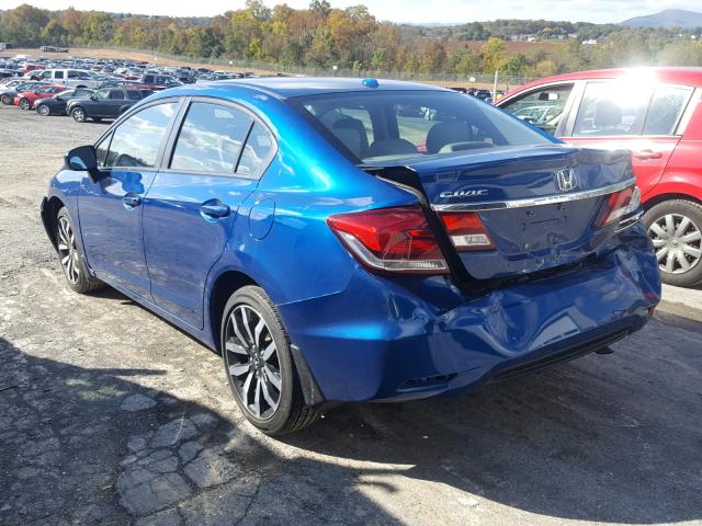 2HGFB2F95FH528354 - 2015 HONDA CIVIC EXL BLUE photo 3