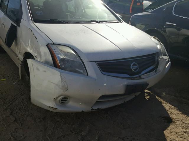 3N1AB6AP7CL734626 - 2012 NISSAN SENTRA 2.0 WHITE photo 9