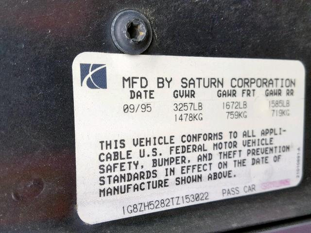 1G8ZH5282TZ153022 - 1996 SATURN SL1 TAN photo 10