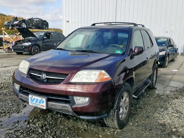 2HNYD18651H542000 - 2001 ACURA MDX TOURIN BURGUNDY photo 2