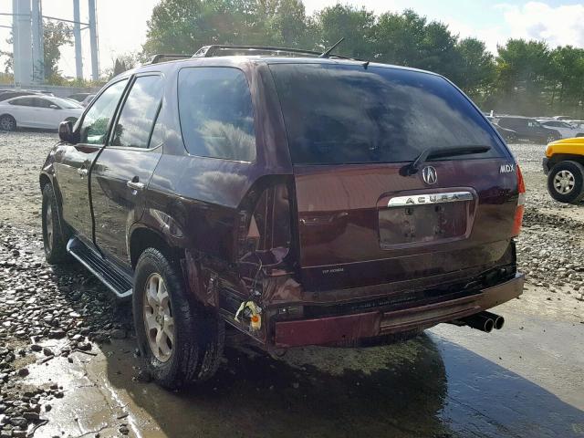 2HNYD18651H542000 - 2001 ACURA MDX TOURIN BURGUNDY photo 3