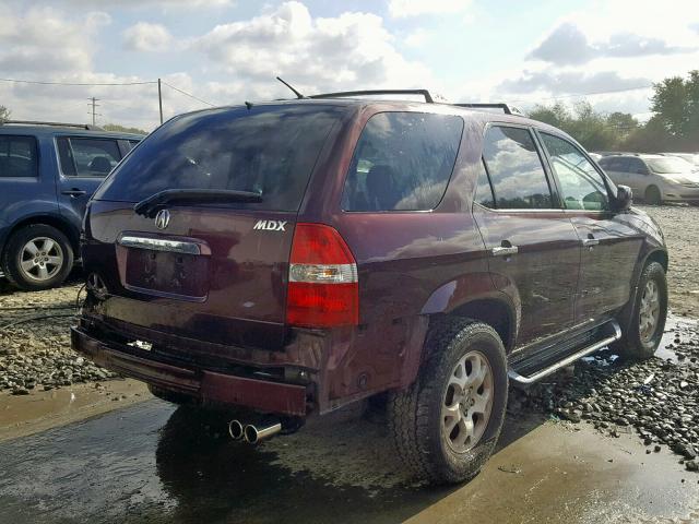 2HNYD18651H542000 - 2001 ACURA MDX TOURIN BURGUNDY photo 4