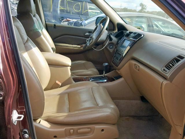 2HNYD18651H542000 - 2001 ACURA MDX TOURIN BURGUNDY photo 5