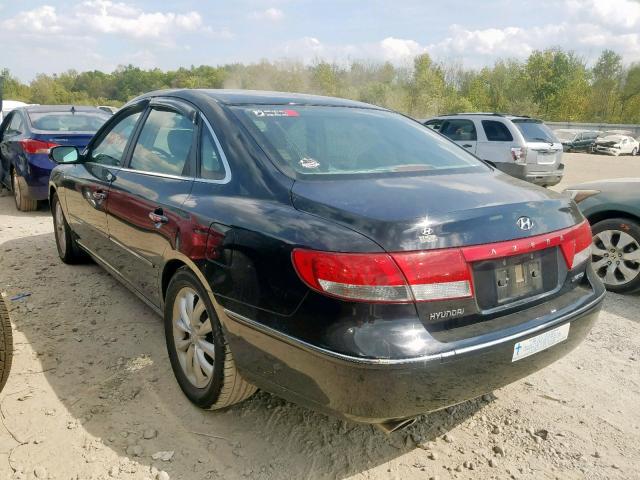 KMHFC46F97A149737 - 2007 HYUNDAI AZERA SE BLACK photo 3