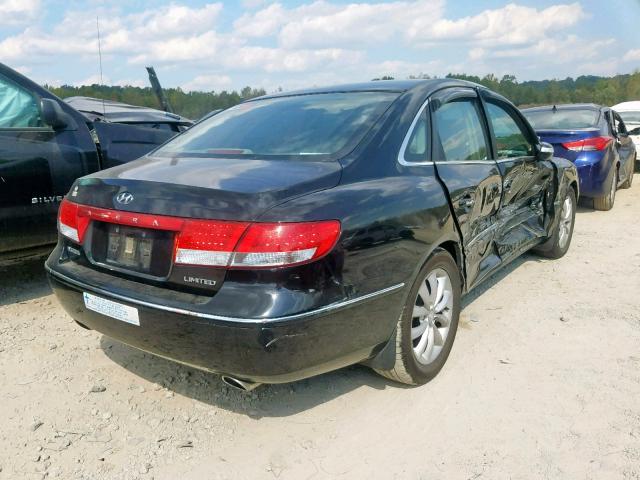 KMHFC46F97A149737 - 2007 HYUNDAI AZERA SE BLACK photo 4