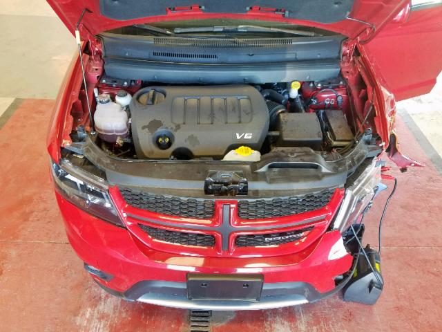 3C4PDDEGXKT771233 - 2019 DODGE JOURNEY GT RED photo 7