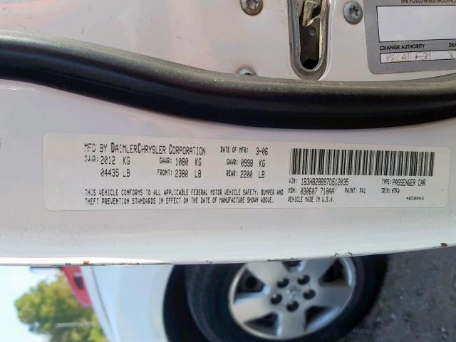 1B3HB28B97D512035 - 2007 DODGE CALIBER WHITE photo 10