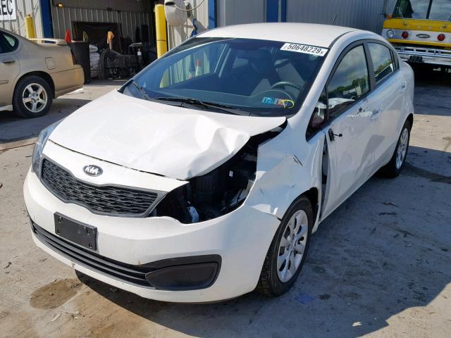 KNADM4A38D6265576 - 2013 KIA RIO LX WHITE photo 2