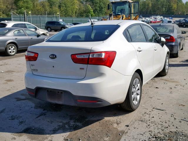 KNADM4A38D6265576 - 2013 KIA RIO LX WHITE photo 4