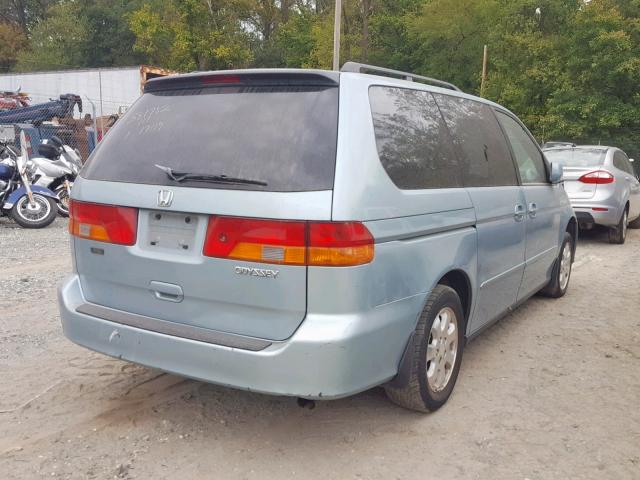 5FNRL18033B056688 - 2003 HONDA ODYSSEY EX BLUE photo 4