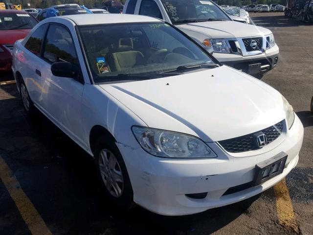 1HGEM22105L068527 - 2005 HONDA CIVIC DX V WHITE photo 1